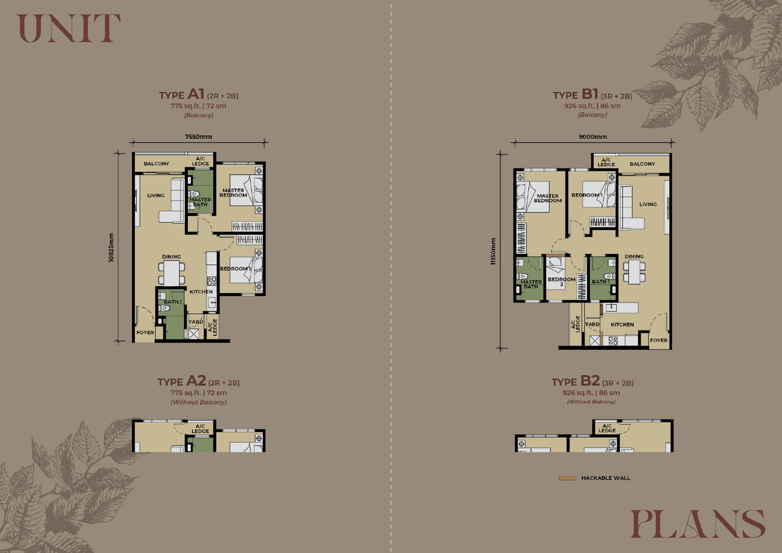The Aldenz Type A1 A2 B1 B2 official floor plans
